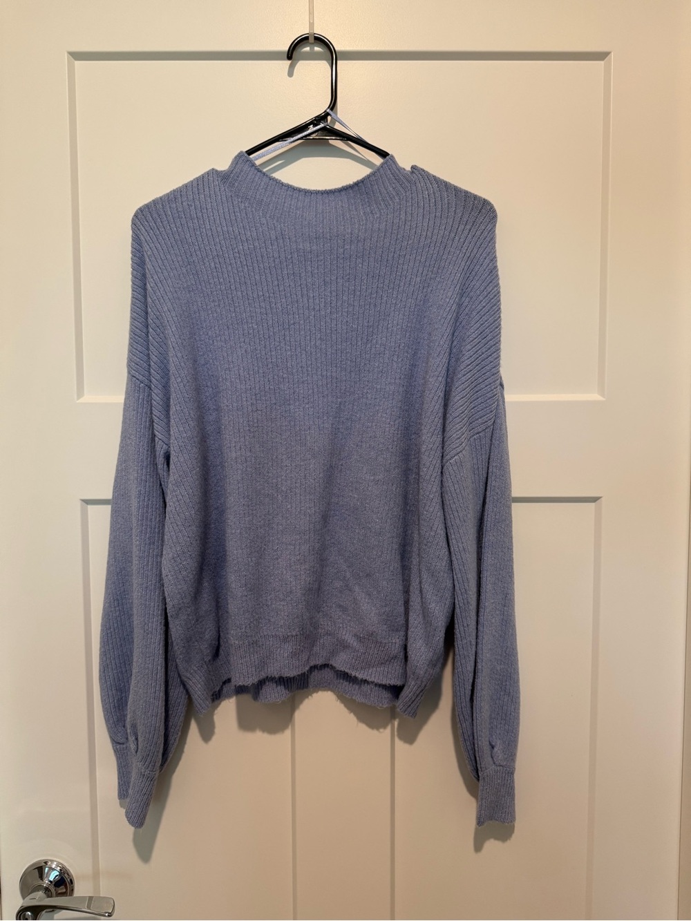 Cozy Lavender Ribbed Mock Neck Sweater